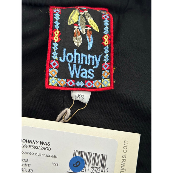 Johnny Was Sequin Black and Gold Jett Jogger Pants XS NEW NWT! - Picture 6 of 8